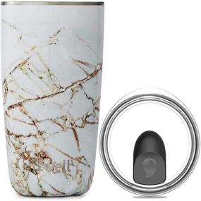 img 4 attached to 🥤 S'well Calacatta Gold Tumbler - 18 oz Stainless Steel Tumbler with Slide-Open Lid - Keeps Drinks Cold for 12 Hours, Hot for 4 Hours - BPA-Free Water Bottle