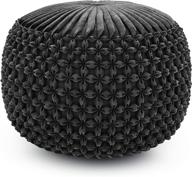 🪑 simplihome renee round pouf: stylish slate grey velvet footstool for living room, bedroom & kids room - transitional and modern upholstered design logo