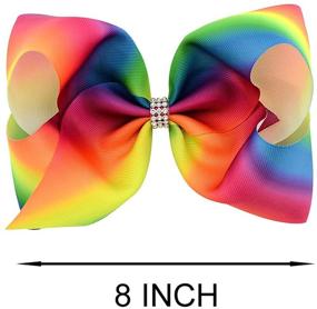 img 3 attached to Яркий BGFKS радужный ободок для волос для детской одежды - неотразимые красочные слои!