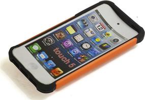 img 1 attached to 📱 Bastex Heavy Duty Hybrid Protective Case - Black and Orange Shock Design for iPod Touch 5 & 6