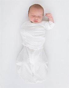 img 2 attached to 👶 SwaddleDesigns Omni Swaddle Sack: Полоски в горошек, стерлинг, маленький размер, 0-3 месяца с оберткой, рукавами вверх и манжетами для варежек. Упаковка из 1 штуки.