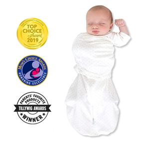 img 3 attached to 👶 SwaddleDesigns Omni Swaddle Sack: Полоски в горошек, стерлинг, маленький размер, 0-3 месяца с оберткой, рукавами вверх и манжетами для варежек. Упаковка из 1 штуки.