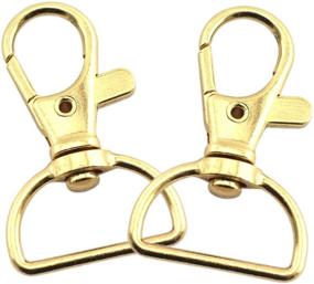 img 2 attached to Lind Kitchen 20 PCS 39X20 mm Lobster Clasp Swivel DIY Metal 🔗 Accessories: Key Hook Split Key Ring Findings for Keychains, Jewelry Making - Gold