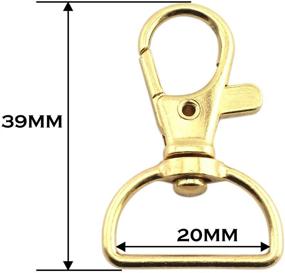 img 1 attached to Lind Kitchen 20 PCS 39X20 mm Lobster Clasp Swivel DIY Metal 🔗 Accessories: Key Hook Split Key Ring Findings for Keychains, Jewelry Making - Gold