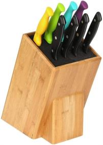 img 3 attached to Bamboo Wood Knife Block 🔪 Storage Holder - Mantello XL Universal Organizer