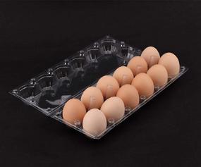 img 1 attached to 🥚 Clear Plastic Egg Carton 30Pack - Katfort Reusable Holder for 12 Standard-Sized Eggs: Secure Storage Tray for Refrigerator, Groceries, and Farmers Family