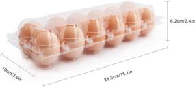 img 3 attached to 🥚 Clear Plastic Egg Carton 30Pack - Katfort Reusable Holder for 12 Standard-Sized Eggs: Secure Storage Tray for Refrigerator, Groceries, and Farmers Family