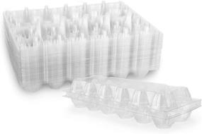img 4 attached to 🥚 Clear Plastic Egg Carton 30Pack - Katfort Reusable Holder for 12 Standard-Sized Eggs: Secure Storage Tray for Refrigerator, Groceries, and Farmers Family
