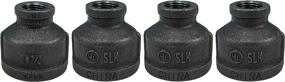 img 4 attached to 🔩 Industrial Steel Grey LDR 1-1/4 x ½ -Inch Reducing Coupling Pipe Fittings (4-Pack), Dark Metal by PIPE DÉCOR