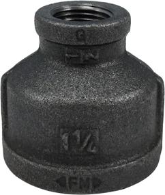 img 1 attached to 🔩 Industrial Steel Grey LDR 1-1/4 x ½ -Inch Reducing Coupling Pipe Fittings (4-Pack), Dark Metal by PIPE DÉCOR