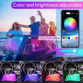 img 3 attached to WILLED Upgraded Interior Car Lights: Controller & APP Control, Waterproof Multi-Color Under Dash Lighting Kits with Car Charger, Music Sync, 4pcs 48 LEDs, DC12V