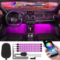 willed upgraded interior car lights: controller & app control, waterproof multi-color under dash lighting kits with car charger, music sync, 4pcs 48 leds, dc12v logo