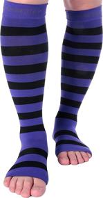 img 4 attached to 🧦 Doc Miller Open Toe Compression Socks - 1 Pair, Firm 15-20 mmHg Graduated Support for Circulation, Surgery Recovery