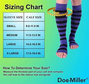 img 3 attached to 🧦 Doc Miller Open Toe Compression Socks - 1 Pair, Firm 15-20 mmHg Graduated Support for Circulation, Surgery Recovery