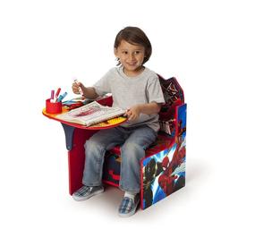 img 3 attached to 🕷️ Versatile Spider-Man Chair Desk with Storage Bin for Kids by Delta Children