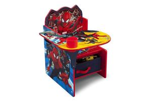img 2 attached to 🕷️ Versatile Spider-Man Chair Desk with Storage Bin for Kids by Delta Children
