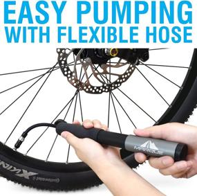 img 1 attached to 🚲 Mini Bike Tire Pump by Marque - Portable Hand Pump for Bicycle Tubes | 120 PSI | Presta and Schrader Valve | High Volume & Pressure | Road, BMX, Mountain Bike Tires