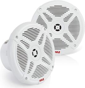 img 4 attached to 🔊 2-way IP-X4 Waterproof Bluetooth Marine Speakers - 6.5 Inch, Weather Resistant Outdoor Audio System with 600 Watt Power, Low Profile Design - 1 Pair, White - Pyle PLMRBT65W