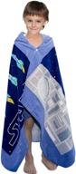 🚀 wowelife hooded poncho towel rocket blue - 100% cotton beach towels for boys | super soft & absorbent 30 x 60 inch with hooded design (blue rockets) logo
