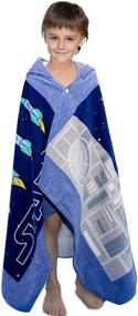 img 4 attached to 🚀 Wowelife Hooded Poncho Towel Rocket Blue - 100% Cotton Beach Towels for Boys | Super Soft & Absorbent 30 x 60 Inch with Hooded Design (Blue Rockets)
