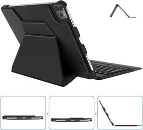 img 1 attached to 11-inch iPad Pro 2021 Keyboard Case - Wireless Detachable, with Pencil Holder, Flip Stand Cover - One Piece-BK for iPad Pro 11-inch (3rd Generation, 2nd/1st Gen)