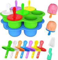 ozera 2 pack mini 7-cavity silicone popsicle molds, food grade baby popsicle maker for freezing treats, summer ice pop mold set with cleaning brush logo