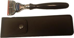 img 1 attached to 🧳 G.B.S Durable Leather Case for Straight Razor, Cartridge Razor Protective Case - Fits Most Straight Edge Razors. Ideal for Travelers, Securely Keeps Shaving Essentials. Best & Perfect Black