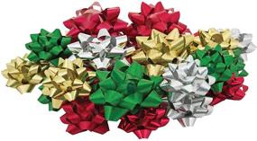 img 2 attached to 🎁 Berwick Offray All Occasion, Birthday, and Christmas Bows plus Christmas Ribbon Set - 25 Bows and 80 Feet of Traditional Colors Ribbon