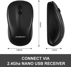 img 1 attached to 🖱️ JITOPKEY Wireless Mouse: Comfortable 2.4Ghz Click Mouse for Laptop, MacBook, and Chromebook (Black)