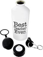 best teacher ever aluminum water bottle with cap & sport top by thiswear logo