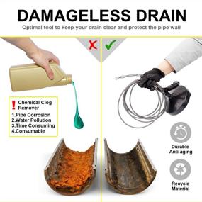 img 3 attached to 🚽 Drainsoon Auger 25-Foot: Powerful Plumbing Snake and Hair Clog Remover for Bathtubs, Sinks, and Showers! Includes Gloves for Hassle-Free Operation.