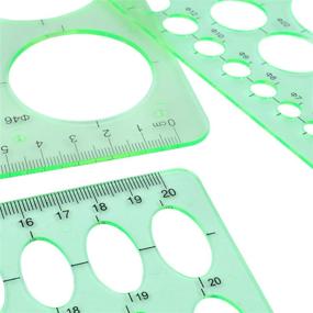 img 1 attached to 📐 BronaGrand 3pcs Circle and Oval Stencils Set - Clear Green Plastic Measuring Templates and Geometric Rulers for Drafting and Drawing