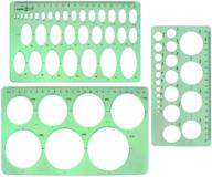 📐 bronagrand 3pcs circle and oval stencils set - clear green plastic measuring templates and geometric rulers for drafting and drawing logo