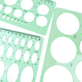 img 2 attached to 📐 BronaGrand 3pcs Circle and Oval Stencils Set - Clear Green Plastic Measuring Templates and Geometric Rulers for Drafting and Drawing