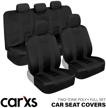 🚗 enhance your ride with carxs forza black seat covers for cars – full set of two-tone front and rear split bench seat covers for ultimate protection and style, universally compatible car seat protectors and interior accessories! logo