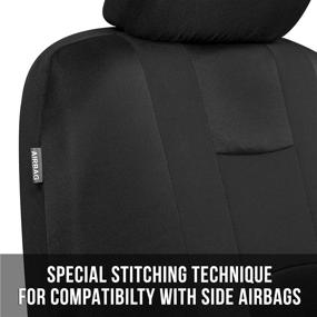 img 2 attached to 🚗 Enhance Your Ride with carXS Forza Black Seat Covers for Cars – Full Set of Two-Tone Front and Rear Split Bench Seat Covers for Ultimate Protection and Style, Universally Compatible Car Seat Protectors and Interior Accessories!