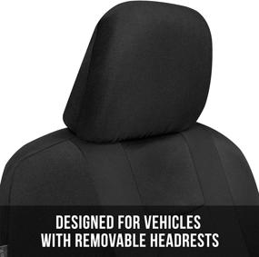 img 3 attached to 🚗 Enhance Your Ride with carXS Forza Black Seat Covers for Cars – Full Set of Two-Tone Front and Rear Split Bench Seat Covers for Ultimate Protection and Style, Universally Compatible Car Seat Protectors and Interior Accessories!