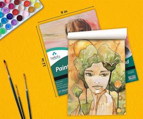 img 1 attached to 🎨 Bellofy Painting Paper Pad - 9 x 12 in: The Ideal Choice for Oil, Acrylic, and Watercolor Painting - Premium Paint Paper for Kids With Cold Pressed Rough Finish - 246 lB / 400 GSM Acrylic Paper for Painting