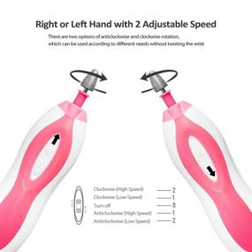 img 1 attached to 💅 Electric Pink Manicure Drill Nail Buffer and File Shaper Trimmer with Cuticle Buffer for Fingernail and Toenail Care