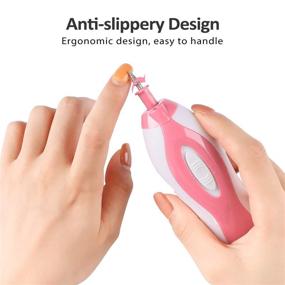 img 2 attached to 💅 Electric Pink Manicure Drill Nail Buffer and File Shaper Trimmer with Cuticle Buffer for Fingernail and Toenail Care