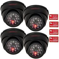videosecu 4 pack dome dummy fake infrared ir cctv surveillance security cameras imitation simulated blinking led with security warning stickers for enhanced seo logo
