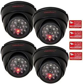 img 4 attached to VideoSecu 4 Pack Dome Dummy Fake Infrared IR CCTV Surveillance Security Cameras Imitation Simulated Blinking LED with Security Warning Stickers for Enhanced SEO