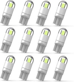 img 4 attached to 🚗 Weimeltoy 194 LED Car Bulb Ice Blue - Upgraded 3030 Chipset - T10 194 168 W5W LED Wedge Light Bulb - 1.5W 12V - License Plate Light, Courtesy Step Light, Trunk Lamp, Clearance Lights - Pack of 12