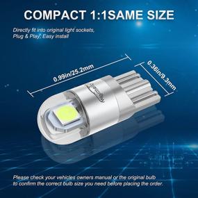 img 2 attached to 🚗 Weimeltoy 194 LED Car Bulb Ice Blue - Upgraded 3030 Chipset - T10 194 168 W5W LED Wedge Light Bulb - 1.5W 12V - License Plate Light, Courtesy Step Light, Trunk Lamp, Clearance Lights - Pack of 12