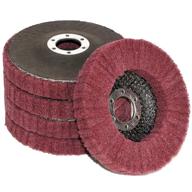 🪓 5-piece 4.5-inch x 7/8-inch nylon fiber flap disc polishing grinding wheel set, scouring pad buffing wheel for angle grinder, polishing tools (grit 320) logo