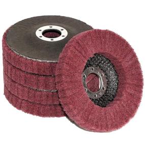 img 4 attached to 🪓 5-Piece 4.5-Inch x 7/8-Inch Nylon Fiber Flap Disc Polishing Grinding Wheel Set, Scouring Pad Buffing Wheel for Angle Grinder, Polishing Tools (Grit 320)