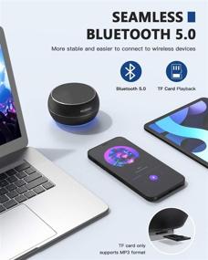 img 1 attached to 🔊 NUBWO Портативная колонка Bluetooth черного цвета: улучшенный бас и стереозвук, TWS, встроенный микрофон - беспроводная колонка для телефона, iPad, Mac, планшета и Echo