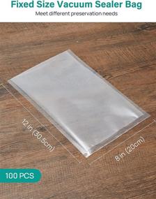 img 3 attached to 🔒 Kootek Vacuum Sealer Bags 100 Pint 8 x 12 Inch: Commercial Grade, Heavy-duty FoodSaver Compatible Bags for Storage, Meal Prep, & Sous Vide