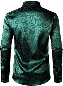 img 2 attached to ZEROYAA Luxury Jacquard Wedding ZLCL27 Black Men's Shirt: Style and Elegance Combined