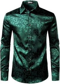 img 3 attached to ZEROYAA Luxury Jacquard Wedding ZLCL27 Black Men's Shirt: Style and Elegance Combined